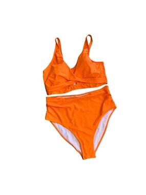 High-Waist Orange Women’s Bikini Set